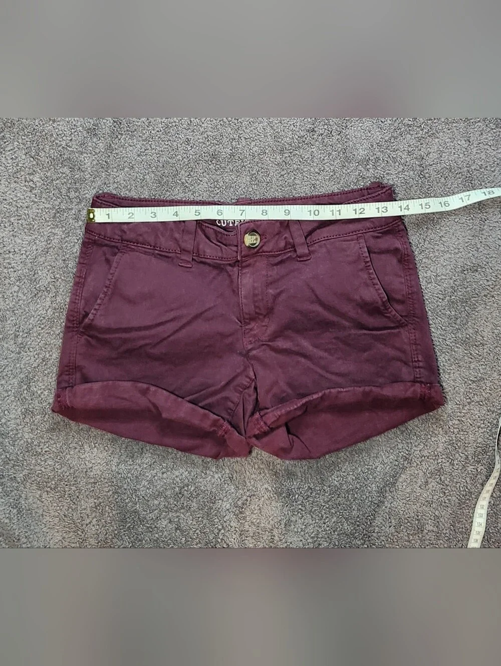 Burgundy American Eagle Twill Low Rise Shorts